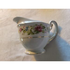 WENTWORTH China MONTCLAIR Creamer Cup Pink & Blue Floral Spray with Gold Trim